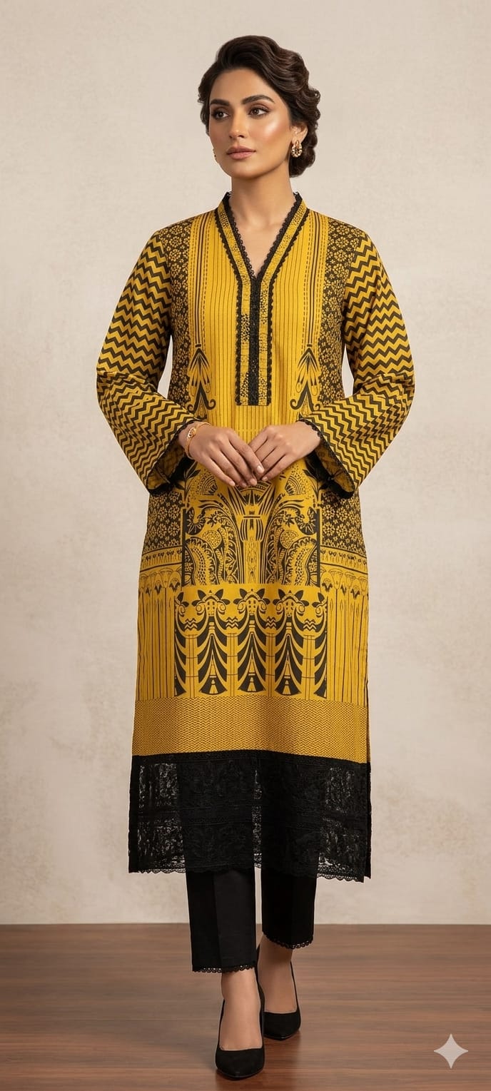 ✨ Elegant Printed & Embroidered Co-Ord Set