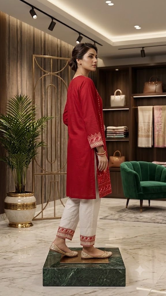 Maroon Embroidered Co-Ord Set